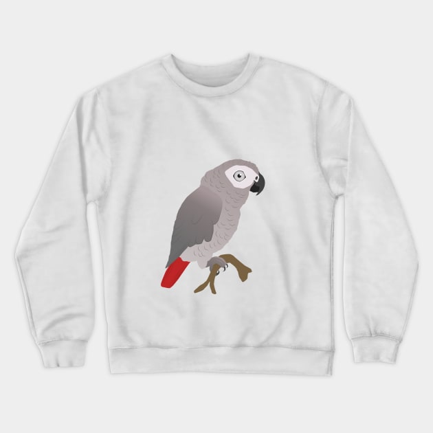 Cute African grey parrot vector Crewneck Sweatshirt by Bwiselizzy